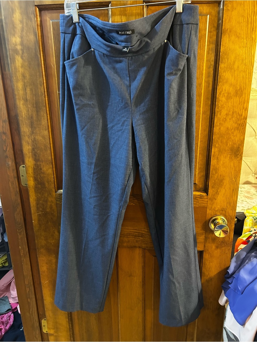 Roz & Ali Navy Wide Leg Pants